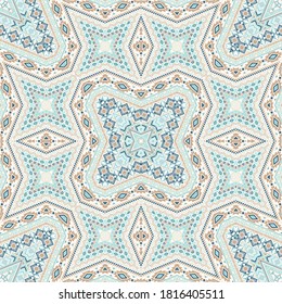 Mexican seamless ornament vector design. Modern geometric texture. Rug print in ethnic style. Embroidery motifs in geo style.