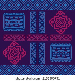 mexikanisches nahtloses Muster. Aztec, geometrischer Ausdruck von Navajo. Ethnische Tapete, Stoff, Deckel, Textil, Teppich, Decke.
