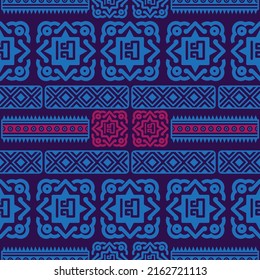 mexikanisches nahtloses Muster. Aztec, geometrischer Ausdruck von Navajo. Ethnische Tapete, Stoff, Deckel, Textil, Teppich, Decke.
