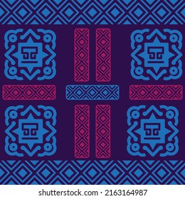 mexikanisches nahtloses Muster. Aztec, geometrischer Ausdruck von Navajo. Ethnische Tapete, Stoff, Deckel, Textil, Teppich, Decke.
