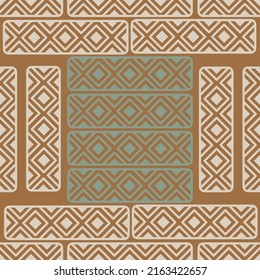 mexikanisches nahtloses Muster. Aztec, geometrischer Ausdruck von Navajo. Ethnische Tapete, Stoff, Deckel, Textil, Teppich, Decke.
