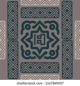 Patrón mexicano sin costuras. Impresión geométrica azteca, navajo. Papel pintado de diseño étnico, tela, cubierta, textil, alfombra, manta.
