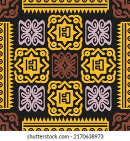 Patrón mexicano sin costuras. Impresión geométrica azteca, navajo. Papel pintado de diseño étnico, tela, cubierta, textil, alfombra, manta.
