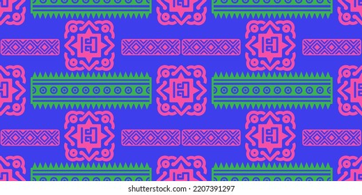 Mexican seamless pattern. Aztec, Navajo geometric print. Ethnic design wallpaper, fabric, cover, textile, rug, blanket.