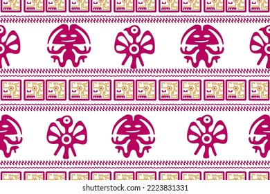 Patrón mexicano sin costuras. Impresión geométrica azteca, navajo. Papel pintado de diseño étnico, tela, cubierta, textil, alfombra, manta.

