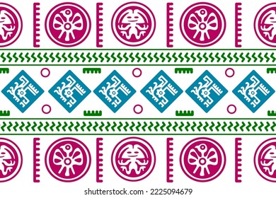 mexikanisches nahtloses Muster. Aztec, geometrischer Ausdruck von Navajo. Ethnische Tapete, Stoff, Deckel, Textil, Teppich, Decke.
