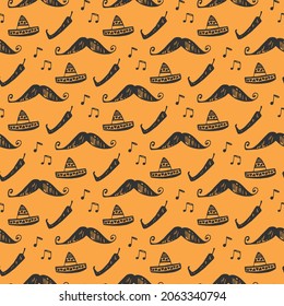 Mexican Seamless Pattern Design. Vector Illustration.