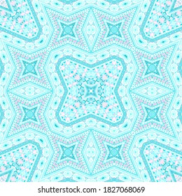 Mexican seamless pattern graphic design. Oriental geometric texture. Ceramic print in ethnic style. Patchwork motifs in american style.