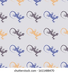 Mexican seamless pattern with lizards. Lizards. Seamless Abstract background. Vector pattern.