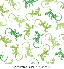 Mexican seamless pattern with lizards. Colorful geckos background. Talavera ornamental ceramic. Ethnic folk ornament.