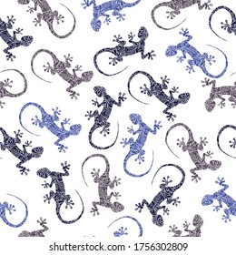 Mexican seamless pattern with lizards. dinosaur cartoon , cartoon seamless pattern background. Talavera ornamental ceramic. Ethnic folk ornament.