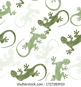 Mexican seamless pattern with lizards. Traditional decorative objects. Talavera ornamental ceramic. Ethnic folk ornament.
