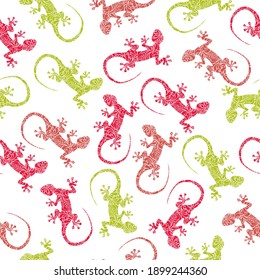 Mexican seamless pattern with lizards. Traditional decorative objects. Talavera ornamental ceramic. Ethnic folk ornament.