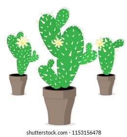 Mexican set of cactus vector illustration cartoon style . 