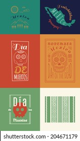 Mexican set Insignias | Day of the Dead (Spanish: Dia de Muertos)