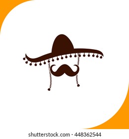 Mexican sign. Brown icon on white background