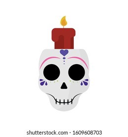Mexican skul image. Dia de los muertos - Vector illustration design