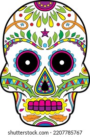 Mexican Skull with Colorful Details 14