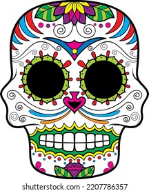 Mexican Skull with Colorful Details 17