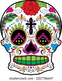 Mexican Skull with Colorful Details 22