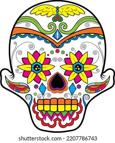 Mexican Skull with Colorful Details 23