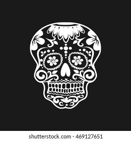 Mexican skull for the day of dead illustration