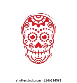 mexican skull Day of the dead sugar skull logo template