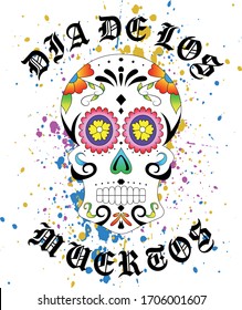 Mexican skull. Day of the dead. Vector illustration