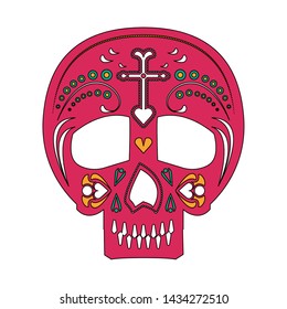 Mexican skull day of death icon vector illustration graphic design