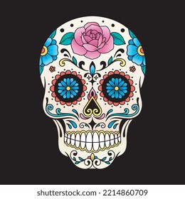 Mexican Skull the Day of the Death illustration