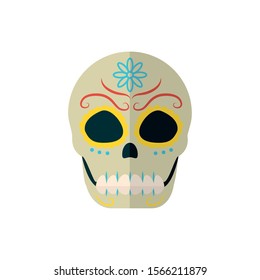 Mexican skull design, Mexico culture tourism landmark latin and party theme Vector illustration