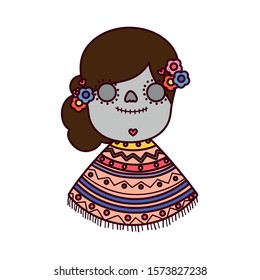 Mexican skull design, Mexico culture tourism landmark latin and party theme Vector illustration