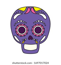 Mexican skull design, Mexico culture tourism landmark latin and party theme Vector illustration