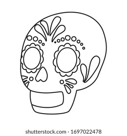 Mexican skull design, Mexico culture tourism landmark latin and party theme Vector illustration