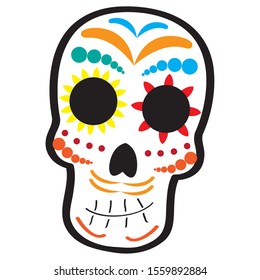 Mexican skull. Dia de los muertos - Vector illustration