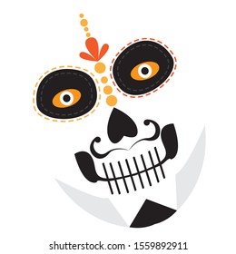 Mexican skull. Dia de los muertos - Vector illustration