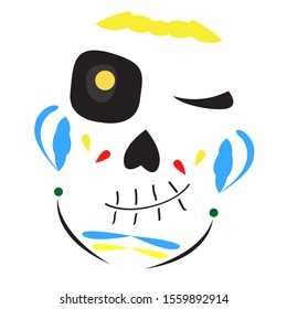 Mexican skull. Dia de los muertos - Vector illustration