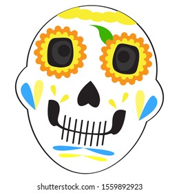 Mexican skull. Dia de los muertos - Vector illustration
