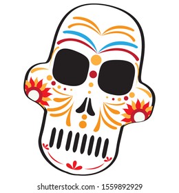 Mexican skull. Dia de los muertos - Vector illustration