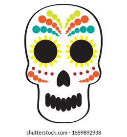 Mexican skull. Dia de los muertos - Vector illustration