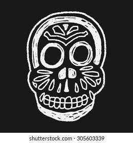 Mexican Skull Doodle Stock Vector (royalty Free) 305603339 