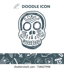 mexican skull doodle