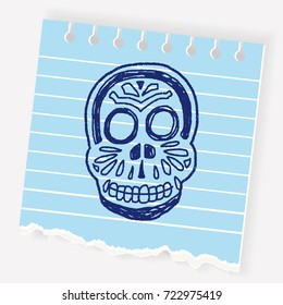 mexican skull doodle