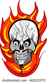 Mexican Skull In Flames
