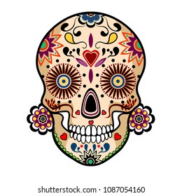 Mexican skull with floral ornament