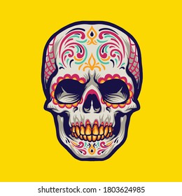 MEXICAN SKULL HEAD CHARACTER DESIGN