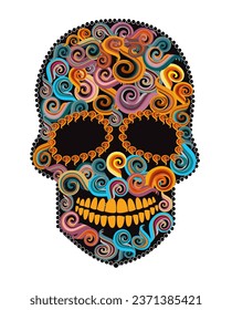 Mexican skull head, Day of the dead and Halloween