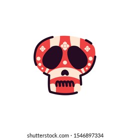 mexican skull head design, Death horror tattoo decoration dark and culture theme Vector illustration