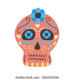 mexican skull head floral decoration
