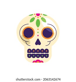 mexican skull head traditional icon